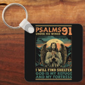 キリスト教聖書聖句詩篇91宗教神はM キーホルダー (正面)