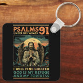 キリスト教聖書聖句詩篇91宗教神はM キーホルダー (裏面)