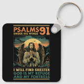 キリスト教聖書聖句詩篇91宗教神はM キーホルダー (裏面)