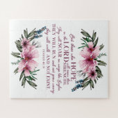 キリスト教聖書聖句赤面ピンクフローラ ジグソーパズル (横)