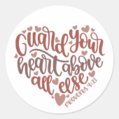 キリスト教聖書聖句✝️あなたのハートを守る ラウンドシール (正面)