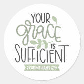 キリスト教聖書聖句✝️恵みは十分 ラウンドシール (正面)