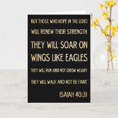 キリスト教聖書聖書詩 – イザヤ40:31 カード (黄色い花)