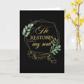 キリスト教聖書詩ユーカリ葉 カード (黄色い花)