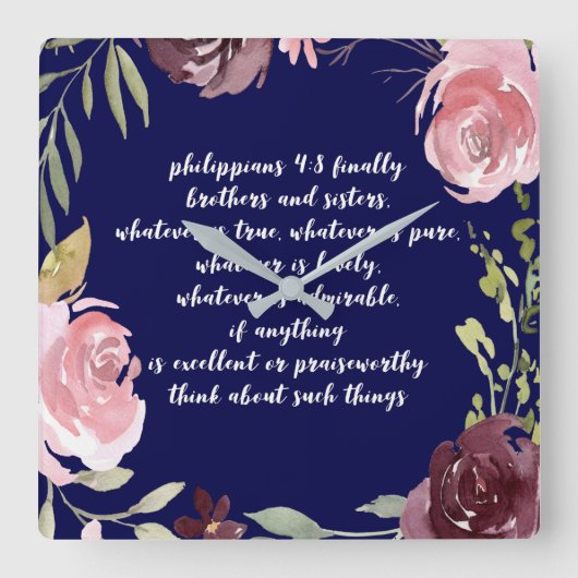 キリスト教聖書詩聖なる書物、 経典時計 スクエア壁時計 (正面)