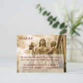 キリスト教聖書 ミカ 6:8 公正の霊 ポストカード (スタンド正面)