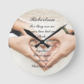 キリスト教聖書 結婚写真 ラウンド壁時計 (正面)