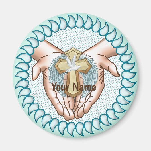 キリスト教聖霊手 マグネット (正面)