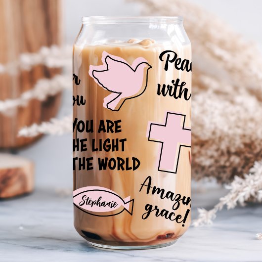 キリスト教肯定名前をカスタムする ガラス缶