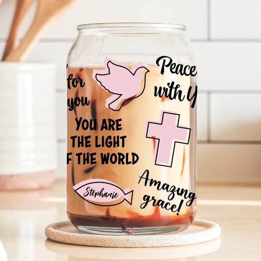 キリスト教肯定名前をカスタムする ガラス缶