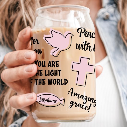 キリスト教肯定名前をカスタムする ガラス缶