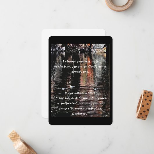 キリスト教肯定引用文と対応する聖書 ノートカード (正面/裏面インサイチュ)