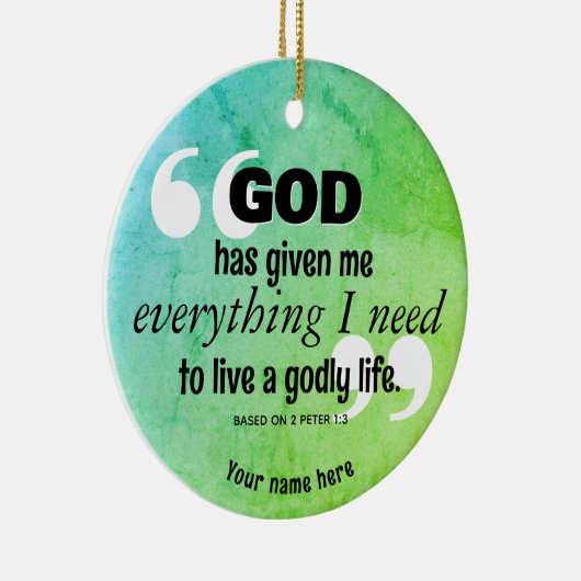 キリスト教肯定私が必要とするすべてのものは引用文 セラミックオーナメント (右)
