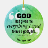 キリスト教肯定私が必要とするすべてのものは引用文 セラミックオーナメント (裏面)