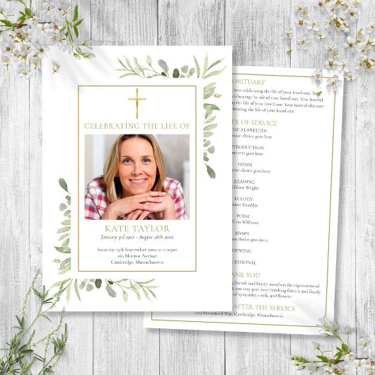 キリスト教葬儀用植物サービスプログラム 招待状