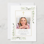 キリスト教葬儀用植物サービスプログラム 招待状 (正面)