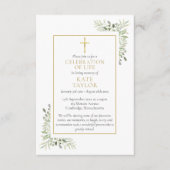 キリスト教葬儀記念緑の祈りの言葉カード 出欠カード (正面)