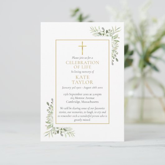 キリスト教葬儀記念緑の祈りの言葉カード 出欠カード (スタンド正面)