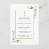 キリスト教葬儀記念緑の祈りの言葉カード 出欠カード (裏面)