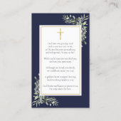 キリスト教葬儀記念緑の祈りの言葉カード 名刺 (裏面)