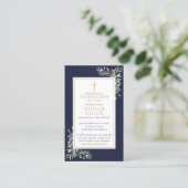 キリスト教葬儀 追悼 緑の植物 祈りのカード 名刺 (スタンド正面)