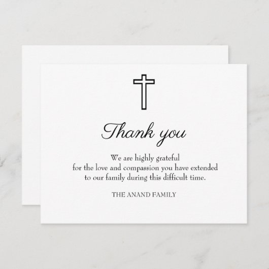 キリスト教葬死別サンキューカード サンキューカード (正面/裏面)