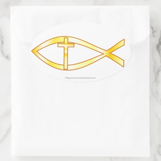 キリスト教記号 楕円形シール (バッグ)