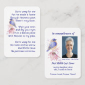 キリスト教記念詩ブルーバードガーデンバード 名刺 (正面/裏面)