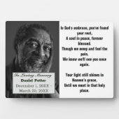 キリスト教詩パパ写真追悼式 フォトプラーク (正面)