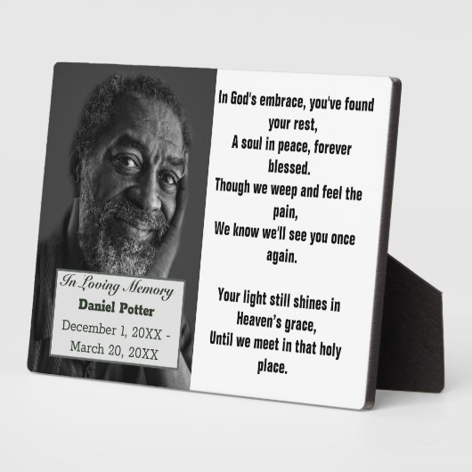 キリスト教詩パパ写真追悼式 フォトプラーク (側面)