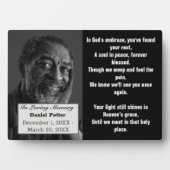 キリスト教詩パパ写真追悼式 フォトプラーク (正面)