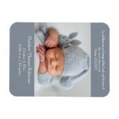 キリスト教誕生発表カード – グレー&ホワイト マグネット (横)