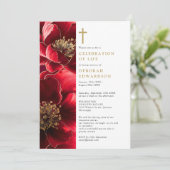キリスト教赤フローラお祝い 招待状 (スタンド正面)