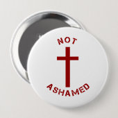 キリスト教赤十字を恥じない文字デザイン 缶バッジ (正面&裏面)