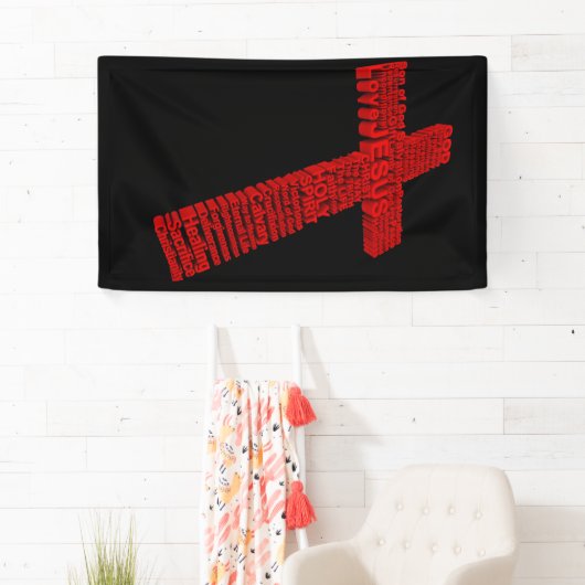 キリスト教赤十字コラージュ，信仰で結成 横断幕 (インサイチュ)