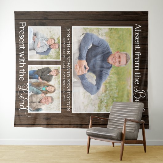 キリスト教追悼式 葬儀用写真 思い出の記念 タペストリー (インサイチュ(横))