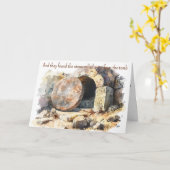 キリスト教過越のグリーティングカード：空の墓 カード (黄色い花)