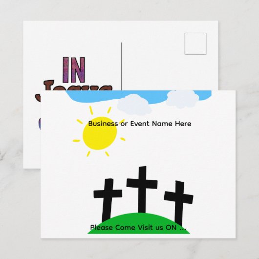 キリスト教風 SAVE THE DATE 案内ポストカード (正面/裏面)