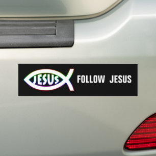 キリスト教魚  後を追 Jess バンパーステッカー
