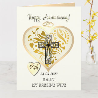キリスト教50周年記念結婚カード カード