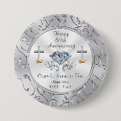 キリスト教60周年記念結婚パーティーの好意 缶バッジ (正面)