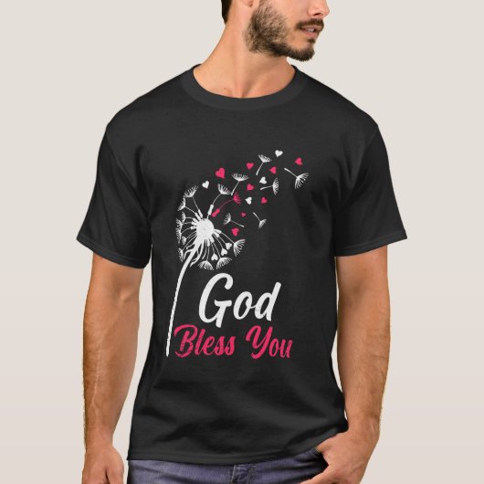 キリスト教 あなたに神の祝福を タンポポ 面白い タンポポ Tシャツ (正面)