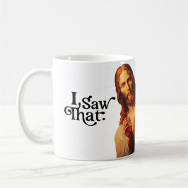 キリスト教 イエスが見てるよ、見ちゃったよJesus コーヒーマグカップ