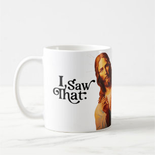 キリスト教 イエスが見てるよ、見ちゃったよJesus コーヒーマグカップ