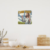 キリスト教 イエスが見てるよ、見ちゃったよJesus ポスター (キッチン)