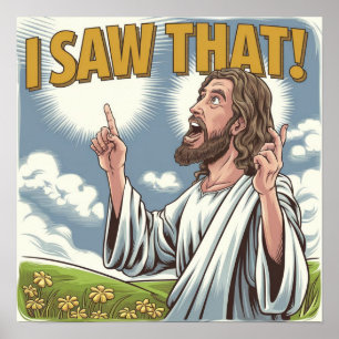 キリスト教 イエスが見てるよ、見ちゃったよJesus ポスター