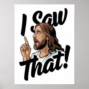 キリスト教 イエスが見てるよ、見ちゃったよJesus ポスター