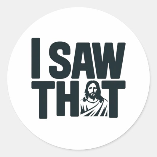 キリスト教　イエスが見てるよ、見ちゃったよJesus ラウンドシール (正面)