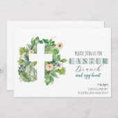 キリスト教 イースター グリーン 祝祭 招待状 (正面/裏面)