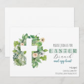 キリスト教 イースター グリーン 祝賀会 招待状 (正面/裏面)
